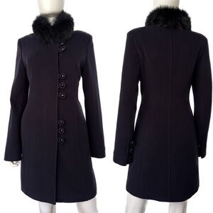 NWT WOMEN WINTER COAT REAL RACCOON FUR‎ STAND-UP COLLAR WOOL INSULATED JACKET